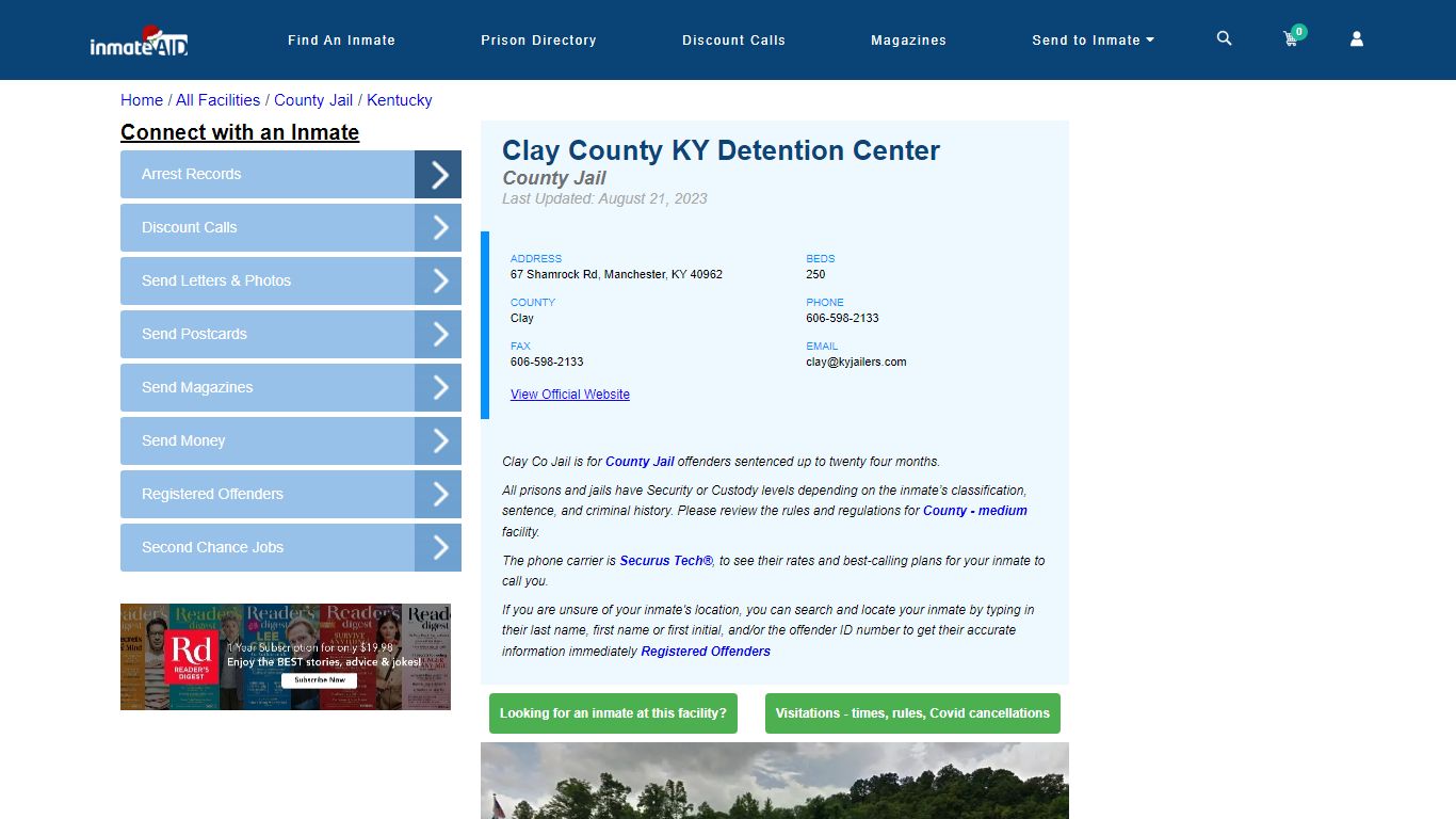 Clay County KY Detention Center - Inmate Locator - Manchester, KY