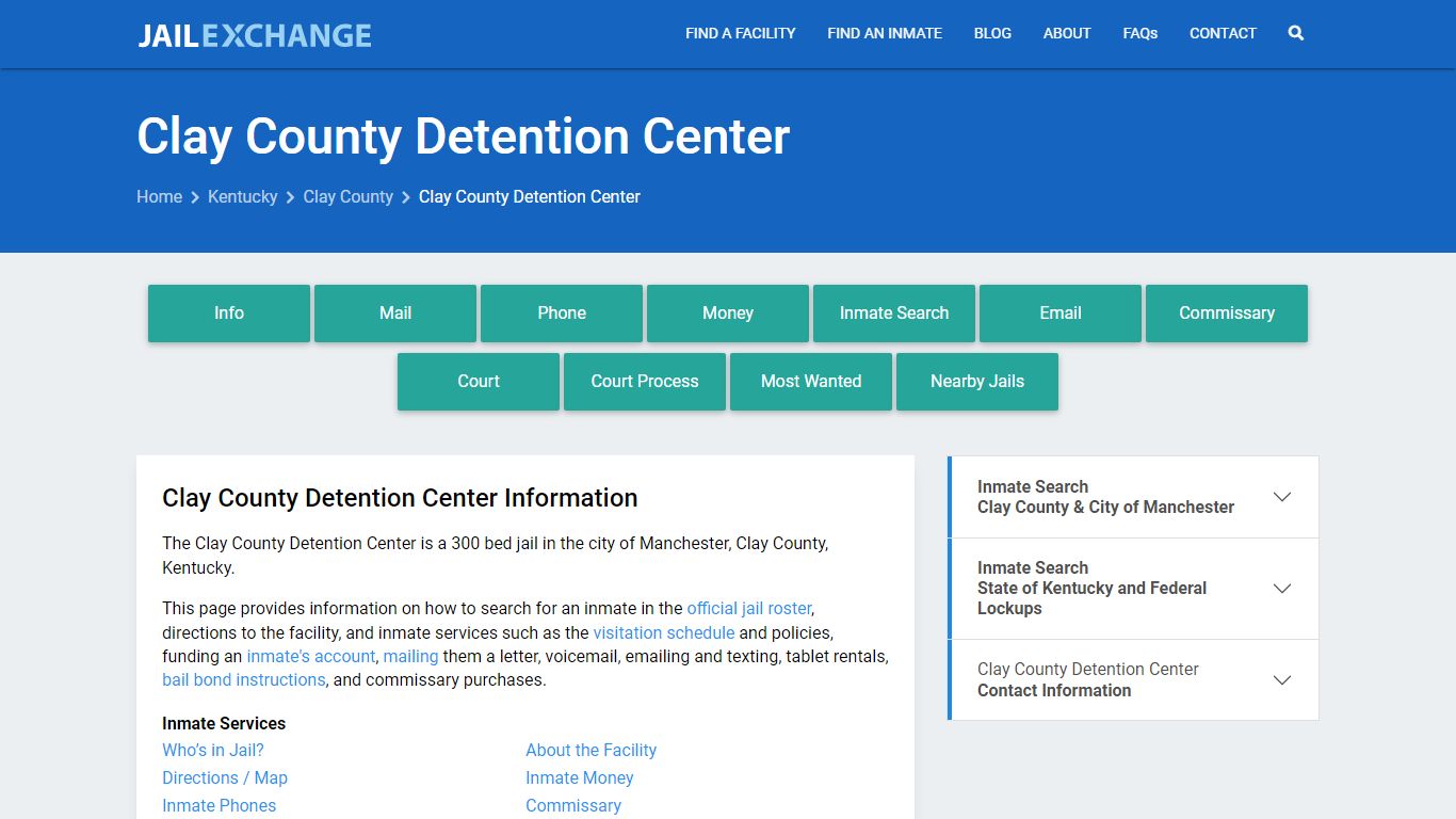 Clay County Detention Center, KY Inmate Search, Information - Jail Exchange